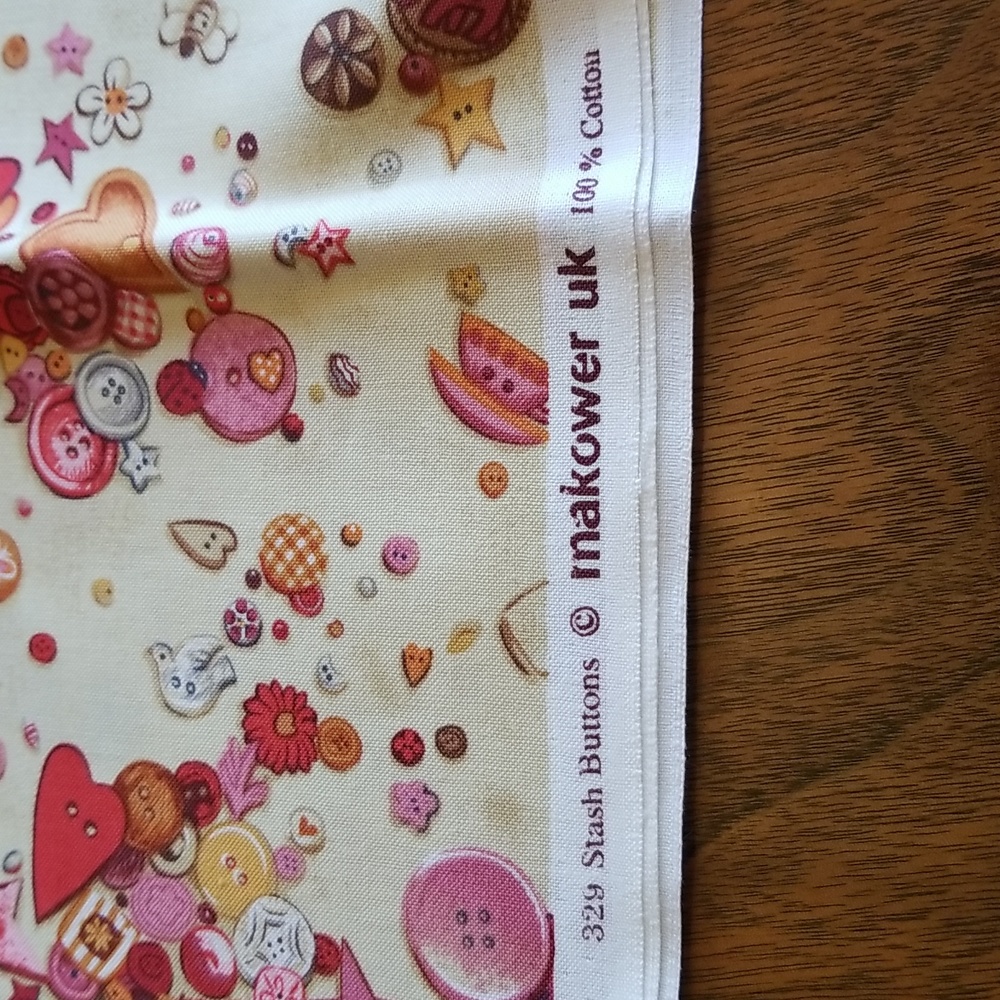 VINTAGE Y2K FABRIC "Stash Buttons" by Makower UK 2X 1 Yard - Picture 4 of 5